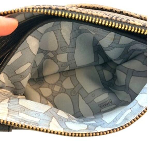 Aimee Kestenberg Leather Snakeskin Wristlet – Multi-Pocket Zip Clutch
